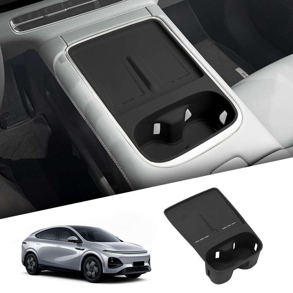 For Xpeng G6 2025 Non-slip Wireless Charger Water Cup Holder Mat Anti-slip Pad Storage Box Silicone Car Interior Accessories