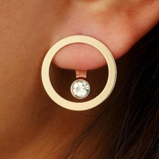 Chic Fashionable Hollow Chain Hoop Earrings Temperament Minimalist Minimalist Circle Bold Statement Earrings Jewelry Metallic Geometric Stylish