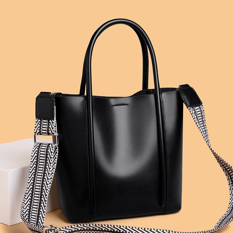 Genuine Leather Women'S Bags Are Simple And Large-Capacity Tote Bags, Mother And Child Bags, And Two-Layer Cowhide Bags.