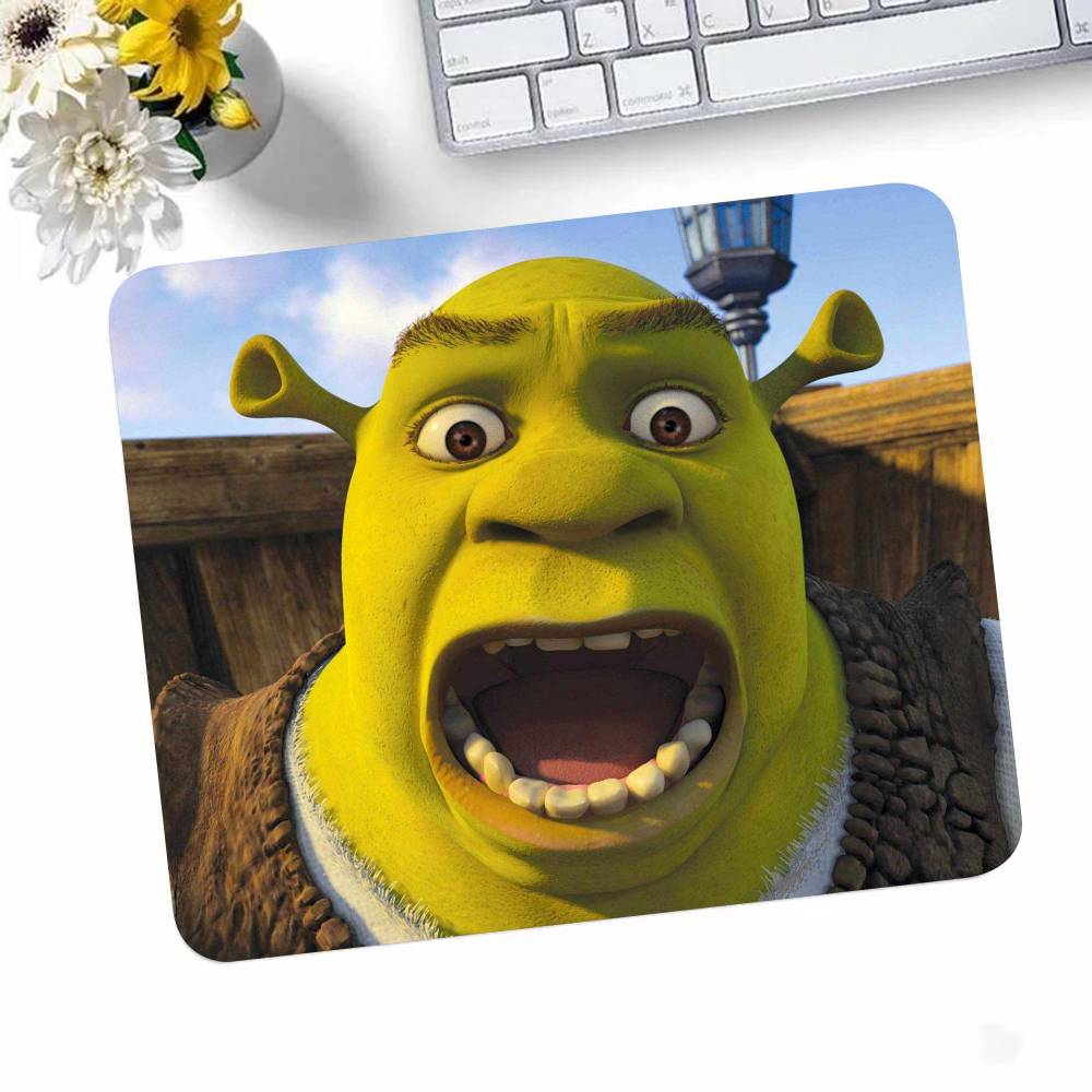 Cute Funny S-Shrek Mousepad Small LockEdge Mouse Pad For Gamers Computer Desk Pad Rectangular Anti-slip Rubber