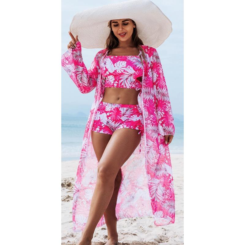 2026 New Fashionable High-end Sexy Multi-color Printed Three-piece Bikini Women's Swimsuit