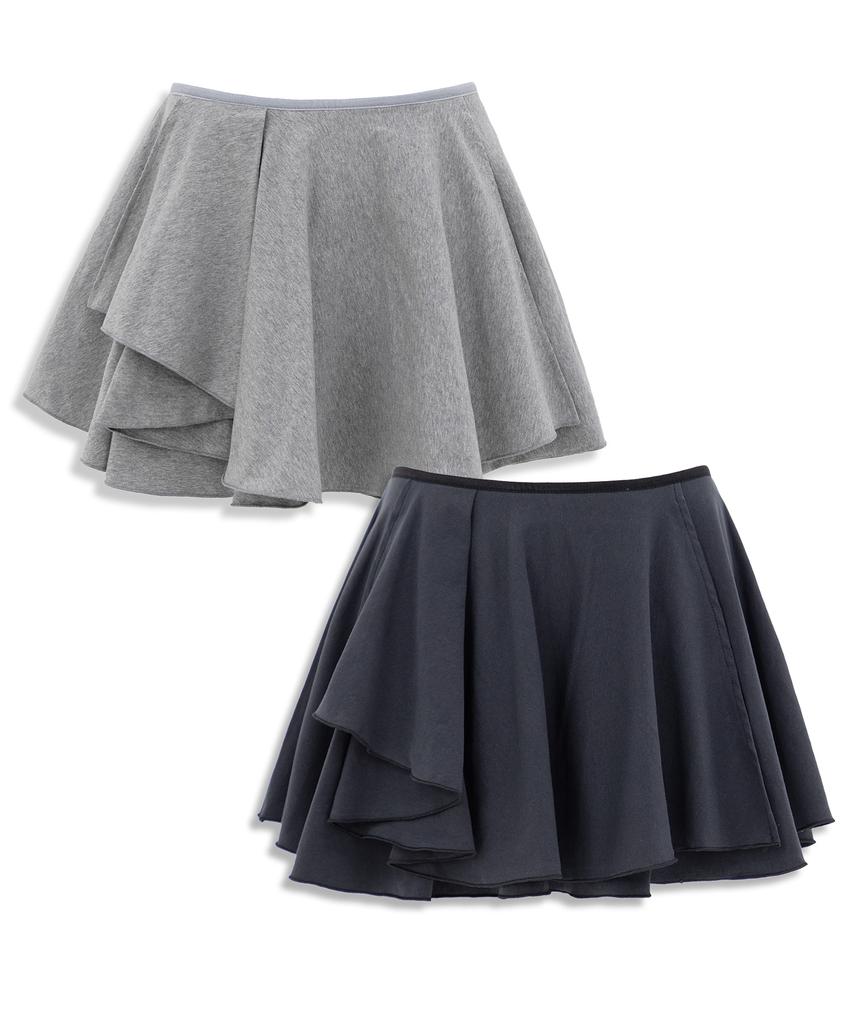 Plasma Sphere Swing Ruffle Layered Flare Mini Skirt _ 2 Colors