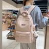 Schoolbag Schoolbag Female Student Solid Color Simple Japanese High-value Girl Backpack Large Capacity Lightweight Versatile Casual Backpack