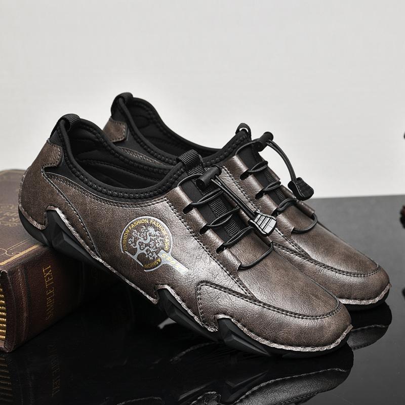 Men'S Genuine Leather Shoes 38-46 Male Comfortable Soft Driving Shoes Anti-Slip Loafers Man Casual Luxury Flats Male Sneakers