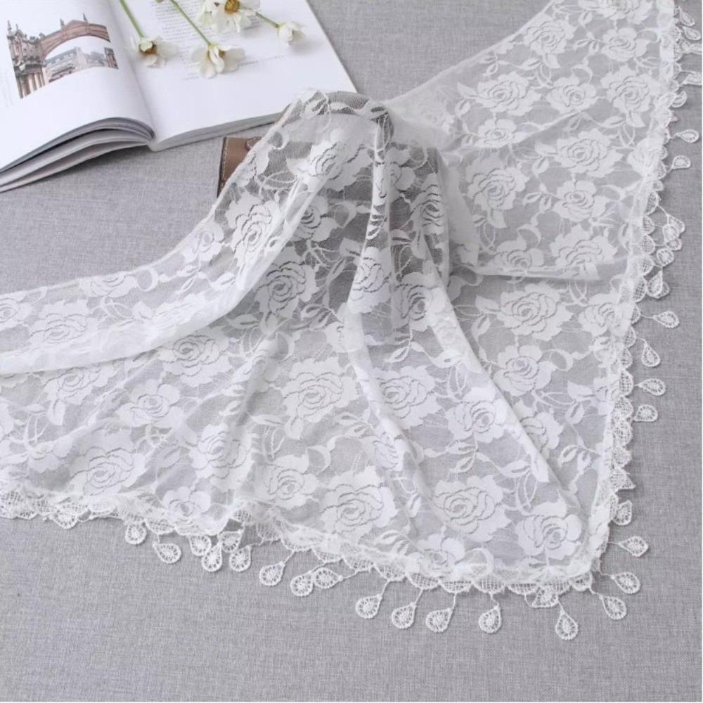 Sun Protection Printed Wraps Colorful Flower Triangle Headband Elegant Lace Scarf Holiday