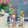 Desktop Ornament, Spring Easter Desktop Decoration Theme Scene Decoration, Colorful Letter Cartoon Rabbit And Dwarf Ornament