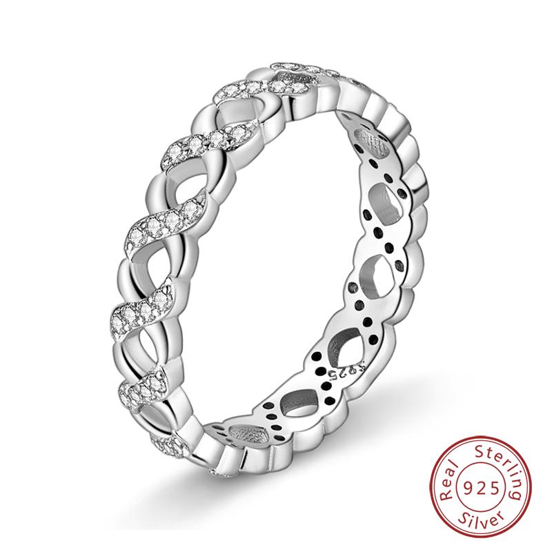925 Silver Heart Shaped Infinite Minimalist Rings Hollow Celtic Knot Rings For Women Elegant Engagement Wedding Jewelry