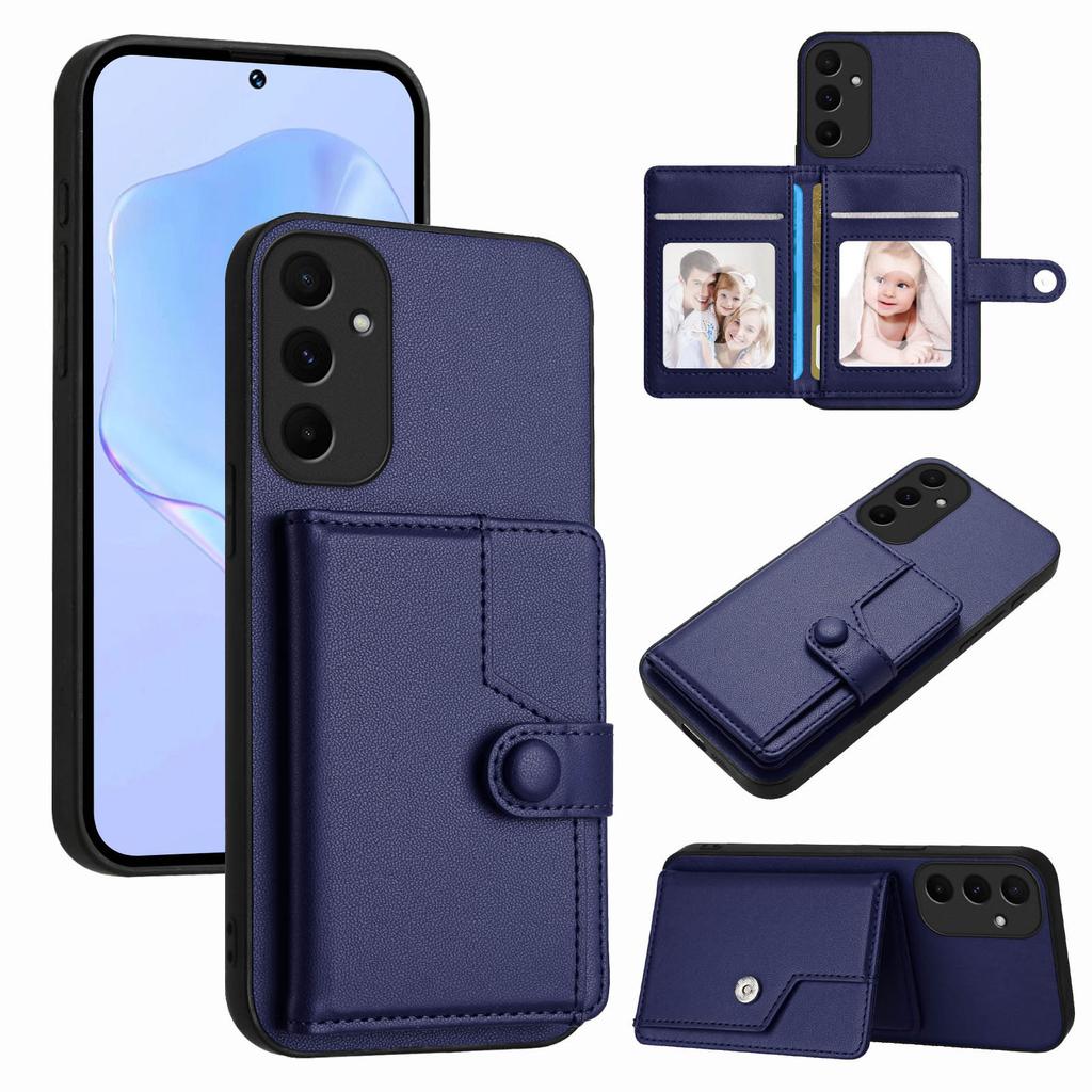 For Samsung Galaxy A55 5G Case RFID Blocking Card Holder Kickstand TPU + PU Leather Phone Back Cover