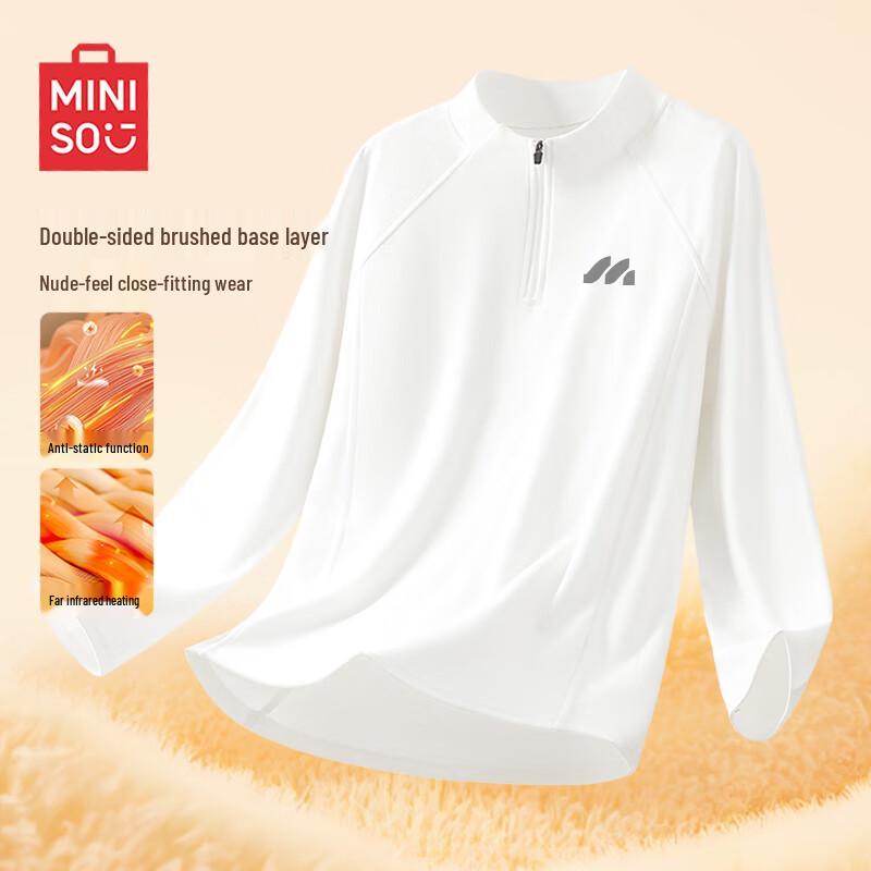 Men s Winter Warm Half-Zip Raglan Long-Sleeve T-Shirt L