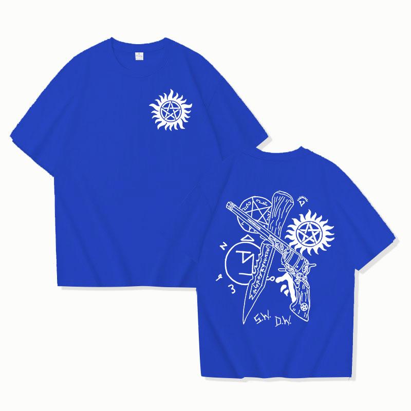 Hot TV Supernatural Print Short Sleeve T Shirts Men Women Shirts Summer Short Sleeved Male T-shirts Comfy Soft Shirts Loose Tops