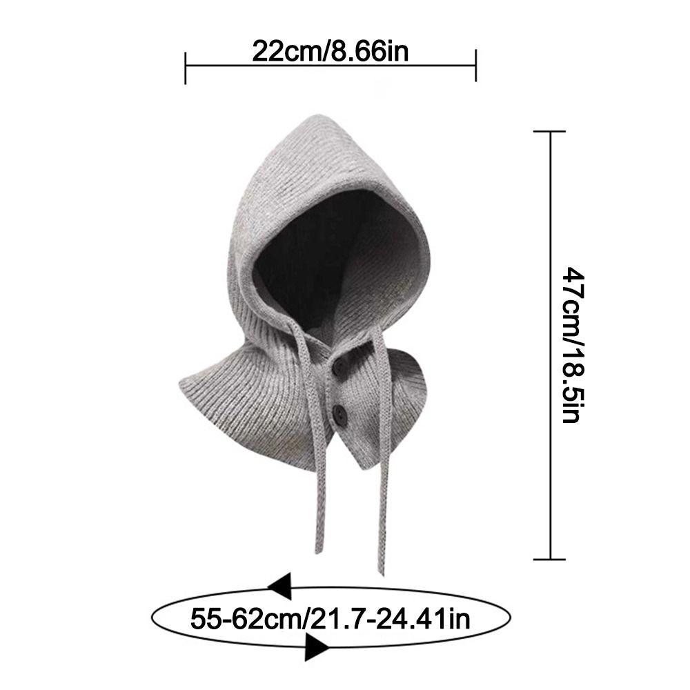 Casual Windproof Knitted Woolen Cap Thickened Keep Warm Beanies Cap Neck Warmer Ear Protection Shawl Hat for Women