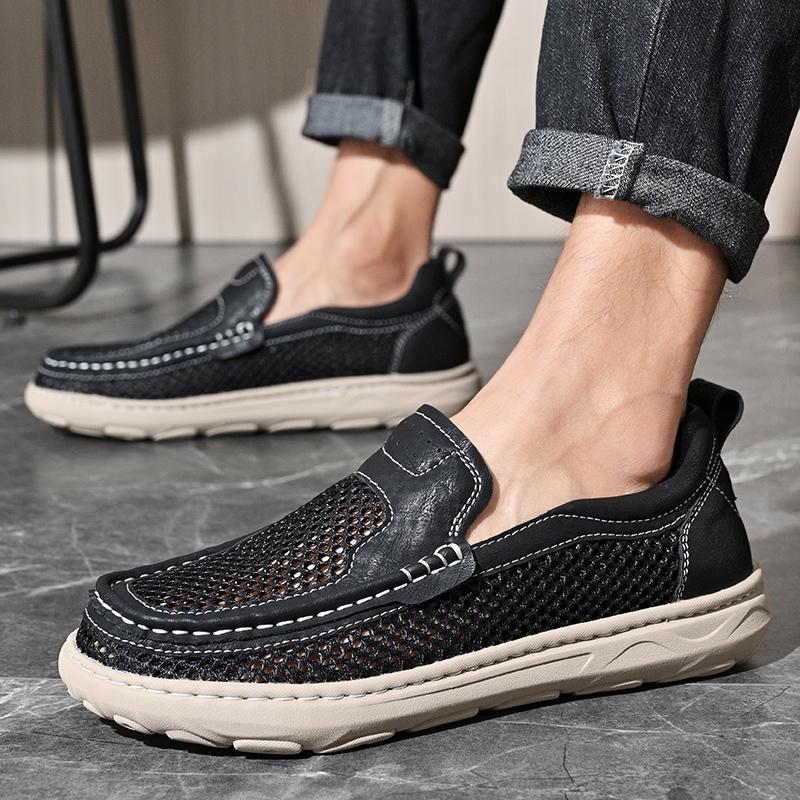 Summer Breathable Men Sneakers Casual Slip On Walking Shoes Moccasins Antiskid Comfortable Lightweight Man Shoes