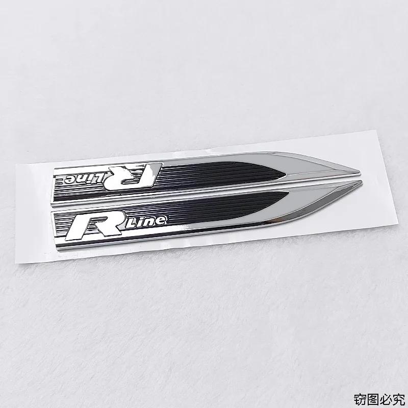 16.2x2cm Car Side Fender Emblem Sticker for Volkswagen VW Rline Logo Golf 5 6 7 Polo Passat Touareg Tiguan Scirocco Accessories zf8