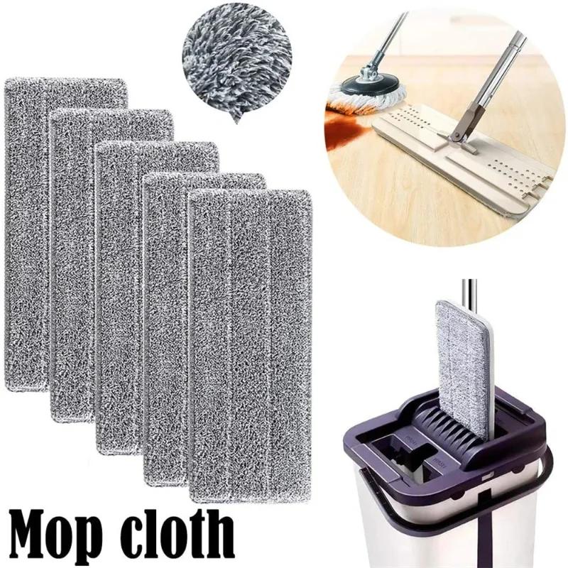 5/10PCS Flat Mop Cloths, Microfiber Mop Replacement Pads, Durable Mop Cloths, Dusting Mop Heads, Suitable for Both Wet