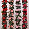 16/69Heads Artificial Rose Vine Plastic Silk Fake Plants Leaves  Home Decoration