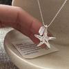 Collar de Estrella de Mar de Plata S925 para Mujer Joyería Minimalista de Moda Cadena Simple Regalo de Cumpleaños Para Ella