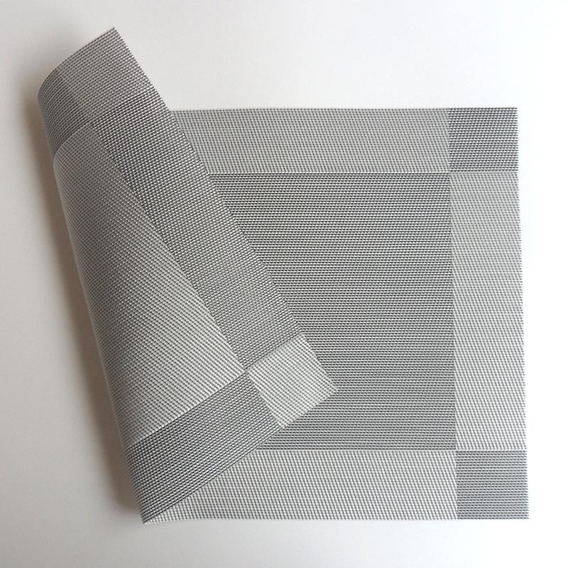 6/4pcs Rectangle Placemat Restaurant Washable PVC Durable Dining Table Weave Mats Frame Teslin Disc Bowl Coaster Non-slip Pad