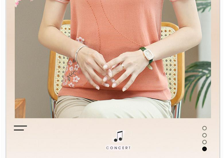 High-End Ice Silk T-Shirt for Middle-Aged Women (50-60) - Short-Sleeved Summer Top for Moms and Grandmas