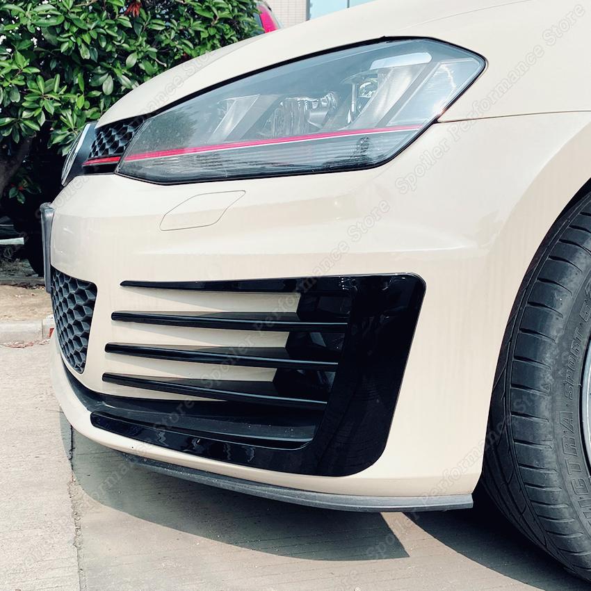 For Golf 7 MK7 VII GTI GTD Front Bumper Canard Flare Mods Fin Splitter Wind Knife 2012-2017 Clubsport Custom Body Kit Black New