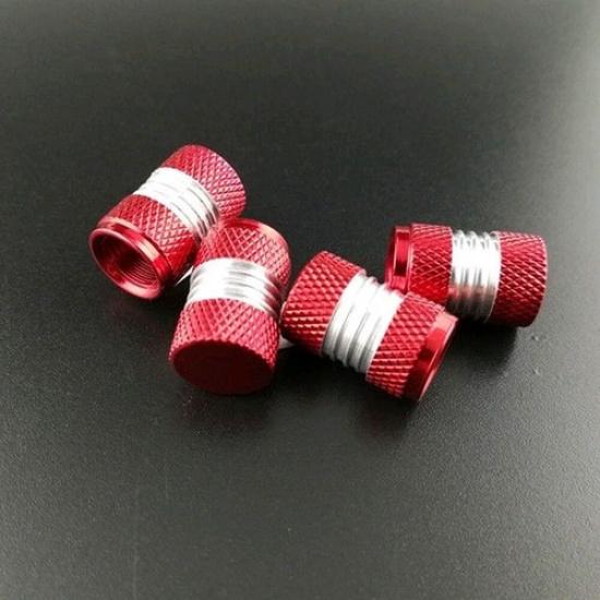 4x Red Aluminum Car Accessories Tyre Valve Dust Caps Motorcycle Bike Universal