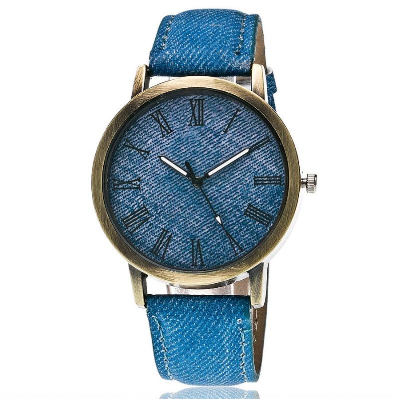 Men's VintaeWatch Men's Bronze Watch Scale Denim Strap Quartz Watch
