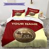Nome Personalizzato, Fantasia AS Roma Biancheria da Letto Decorazione Casa Regalo di Compleanno ( 1 copripiumino + 2 federe, senza imbottitura),merchandising per fan.
