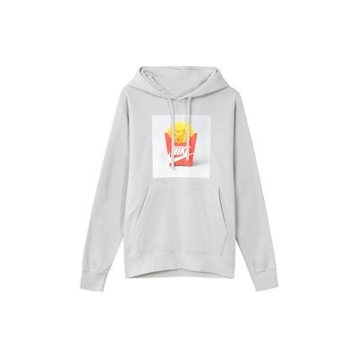 Nike Ayakkabı Kutusu Patates Baskılı Spor Kapüşonlu Sweatshirt Erkek Kapüşonlu Gri DM2275-077