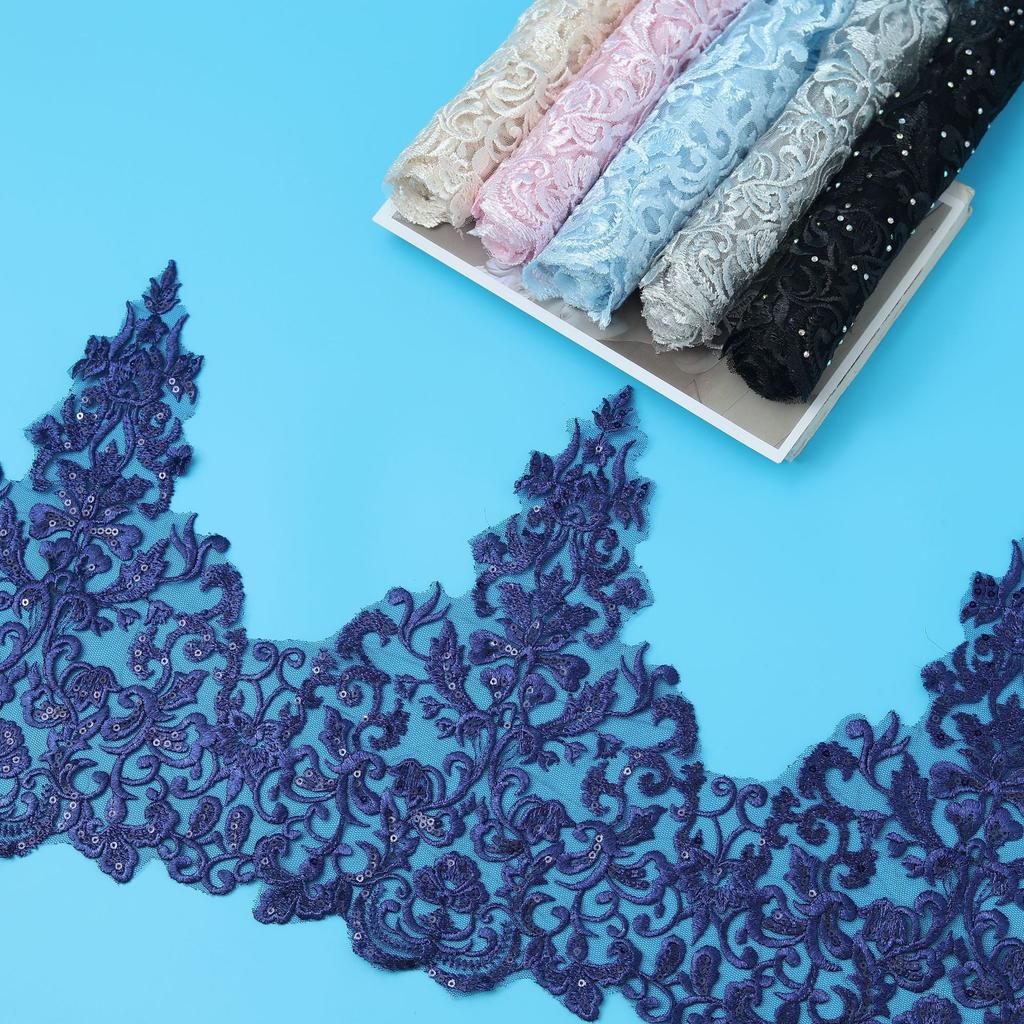 Hot Diamond Flat Embroidery Lace Children'S Clothing, Wedding Dress Veil Skirt Clothing Decoration Accessories 26Cm