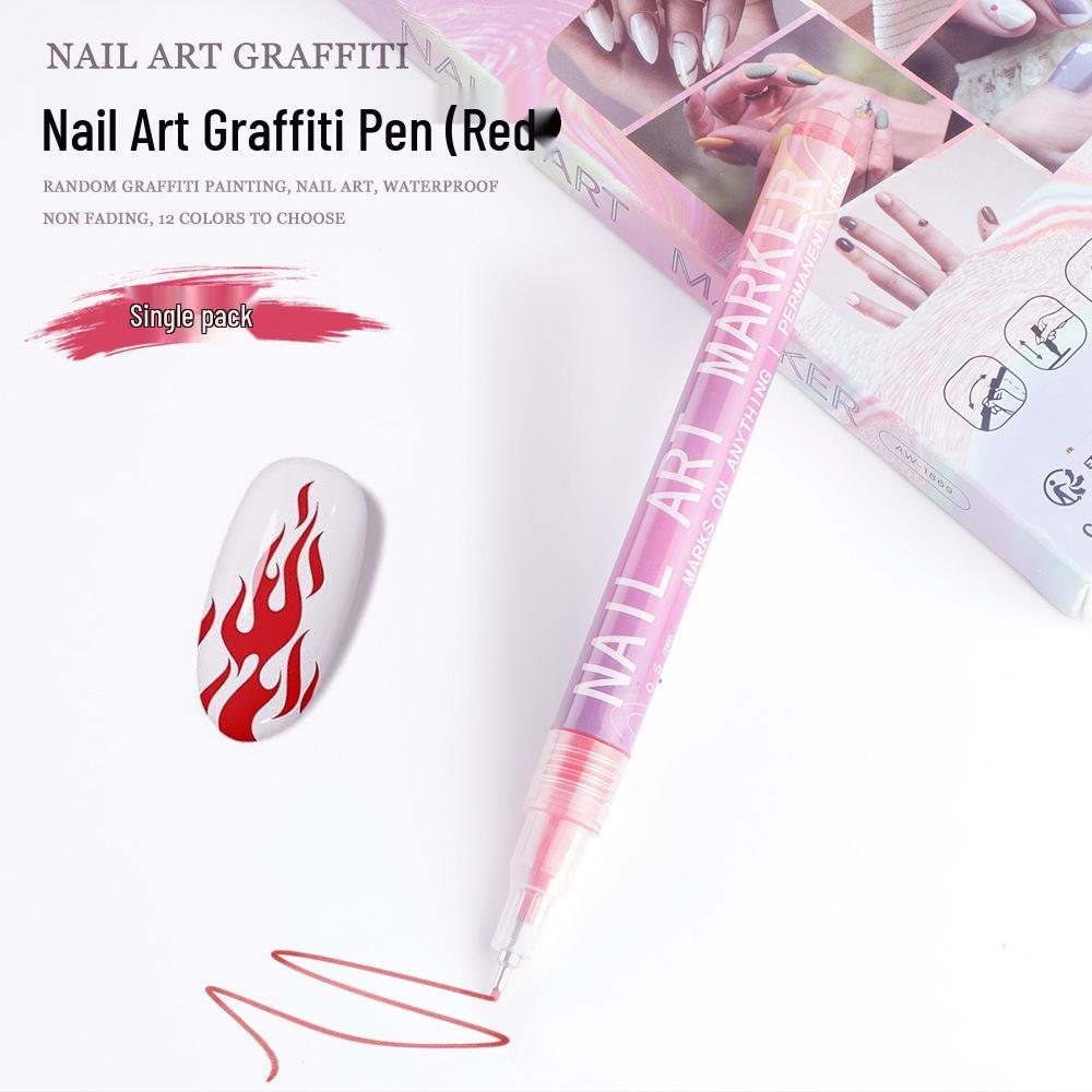 Shein Cross-Border Hot Sale Nail Art Pen Set - DIY Color Painting & Graffiti Highlighter Acrylic Marker for Outlining