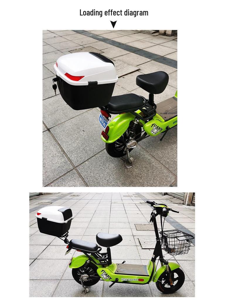 Universal Electric Bicycle Trunk Rack with Backrest and Storage Box