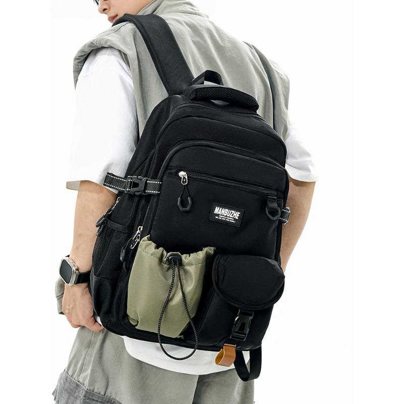 Large Capacity Bags Hong Kong Wind Backpacks Schoolbags for Male and High School Students Outdoor Leisure and High Value Shoulder Bags.