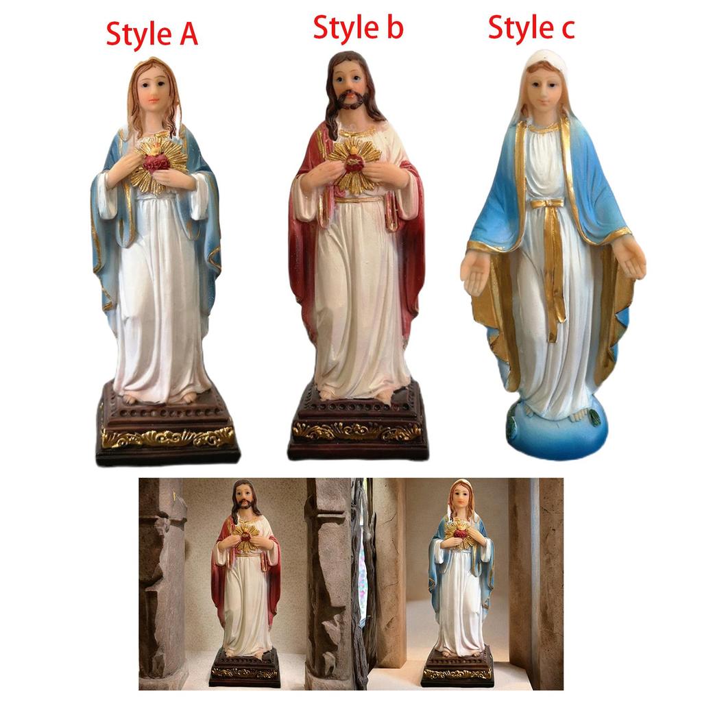 Virgin Mary Statue Ornament Decorative Religious Figure for Home Bedroom Car