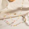 Women Colored Natural Stone Beaded Necklace And Bracelet Set Light Luxury Fashion Jewelry