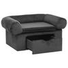 Vidaxl Dog Sofa, With Drawer, Dark Gray, 75X50X38 Cm, Plush