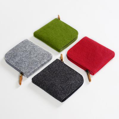 Fashion Wool Felt Mini Coin Purse Wallet Women Men Change Bag Credit Card ID Holder Wallets Key Chain Mini Bag Felt Retro Bag