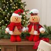 Christmas Gingerbread Man Decorations Plush Doll Decoration, Stuffed Boy Girl Display Props for Windows Ornament Tiered Tray Holiday Party Home Decor