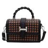 Autumn new small square bag niche design fashionable shoulder portable small satchel woven bag