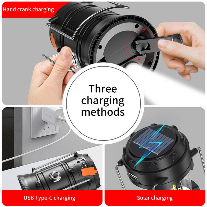 Camping Lantern 1200 MAh Hand Crank Lantern High Brightness Long-Lasting Portable Camp Gear For Survival Tent Power Outage