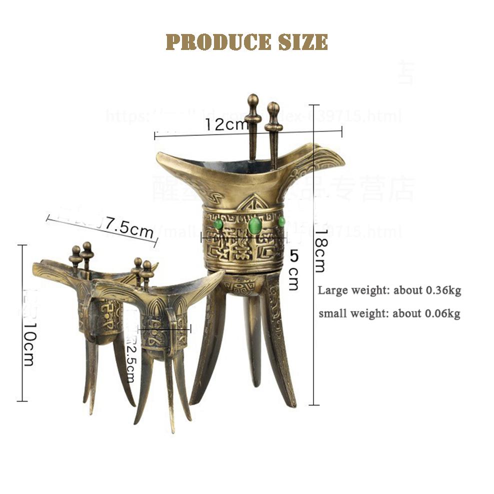Starożytny cesarski kielich, Kielich do wina z imitacji brązu, Antyczny puchar, Metalowy mały kieliszek do wina, Dekoracje domowe starożytne naczynia do wina