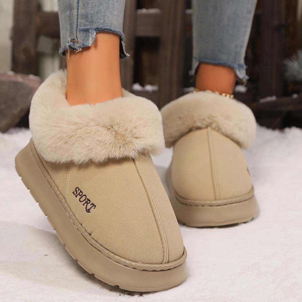 

Нескользящие Толстые Плюшевые Снежные Ботинки Женские Искусственная Замша Платформа Мех Зимние Ботинки Женские Слипоны Теплые Хлопковые Ботинки Женские 45 38-39 хаки