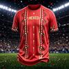 Men's Casual Printed V-Neck Short Sleeve T-Shirt Lightweight Breathable Summer Top