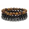 Geometric Agate Beaded Bracelet Set With Turquoise And Amethyst For Men And Women