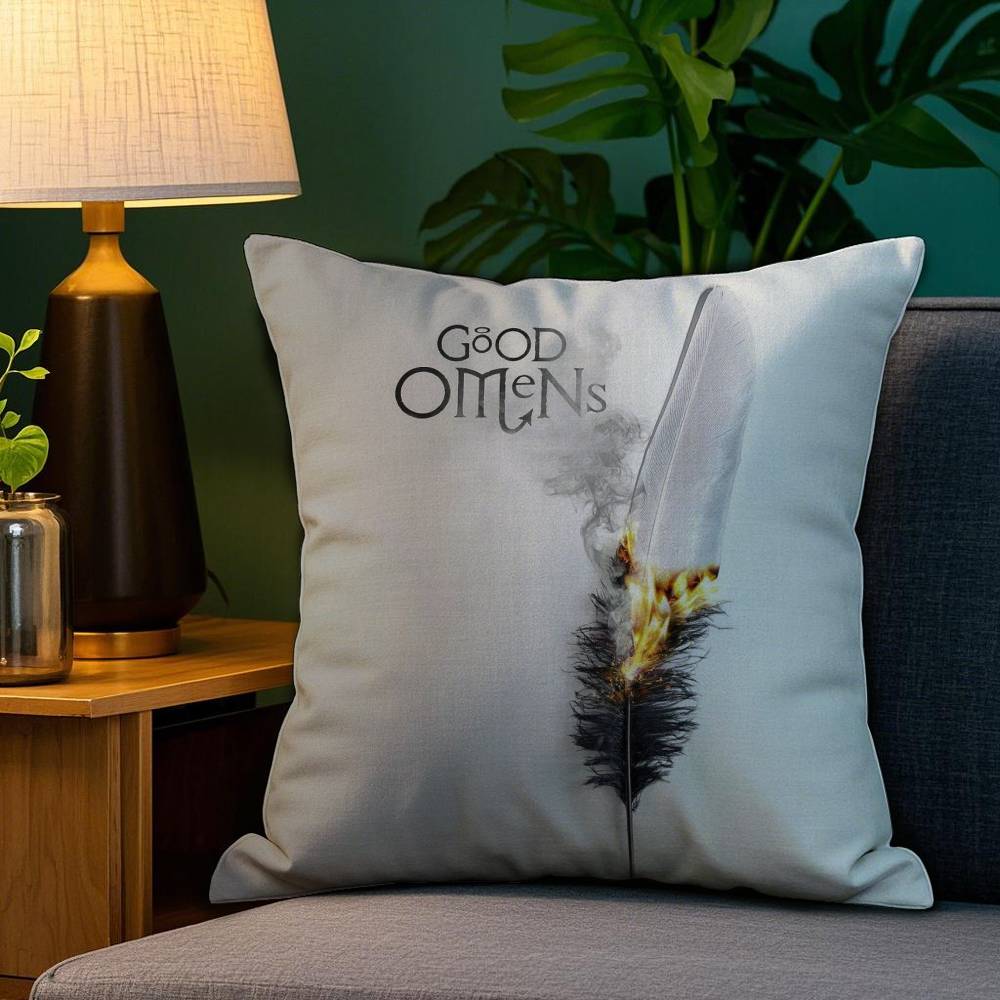 Tv G-Good Omens Pillow Case Sofa Living Room Bedroom Double-Sided Printing Square Cushion Nap Time Pillow Case