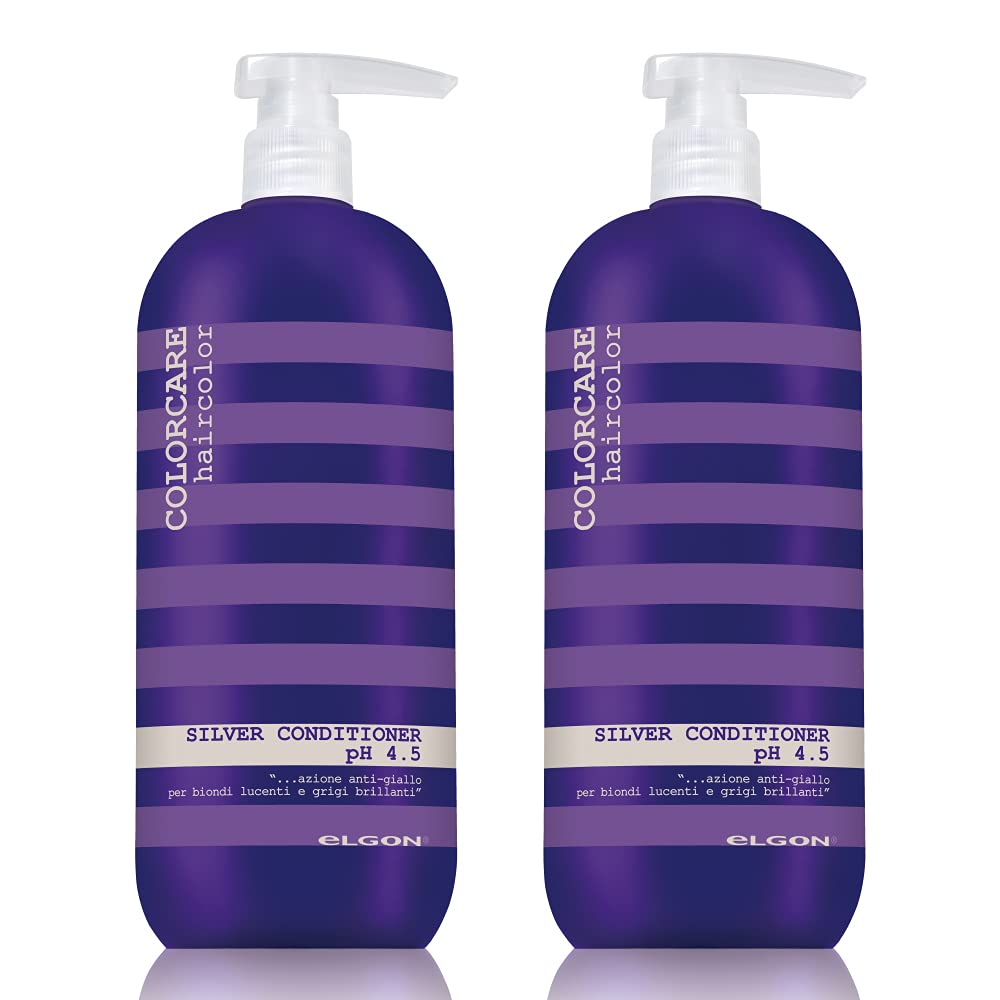 eLGON ColorCare Silver Conditioner and Salon Exclusive Purple Shampoo, Value Pack of 2, 1000ml