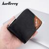 Baellerry Men's Color-blocking RFID Short Wallet Vintage Fashion Billfold Patchwork Horizontal Card Holder Zipper Coin Purse