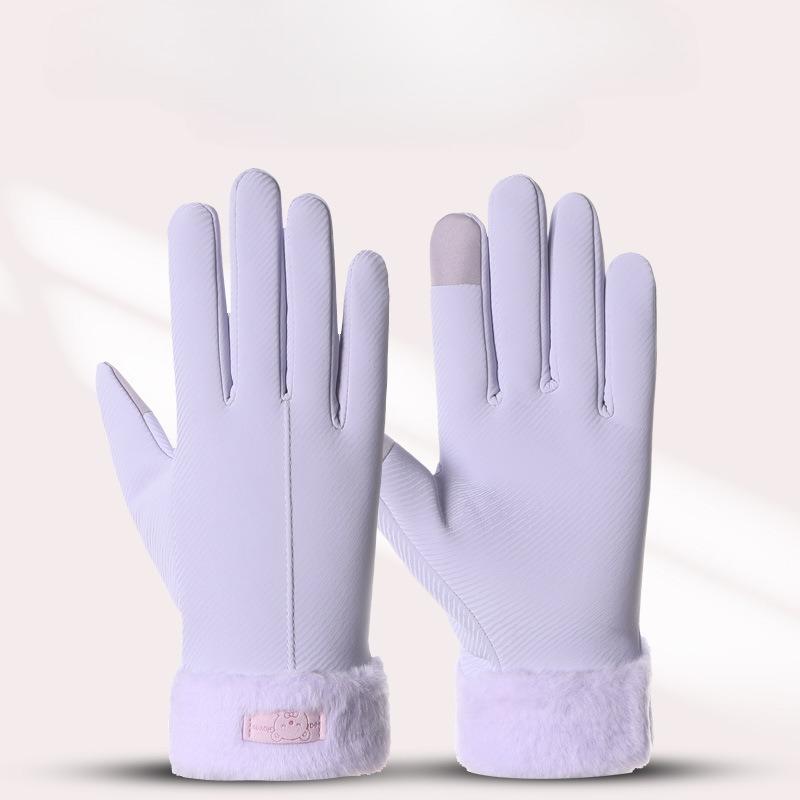 Winter, Warm Gloves, Ladies, Windproof and Fleece Cold Proof, Electric Bike Riding, Outdoor Touchscreen Gloves, Non Slip Bicycle Gloves