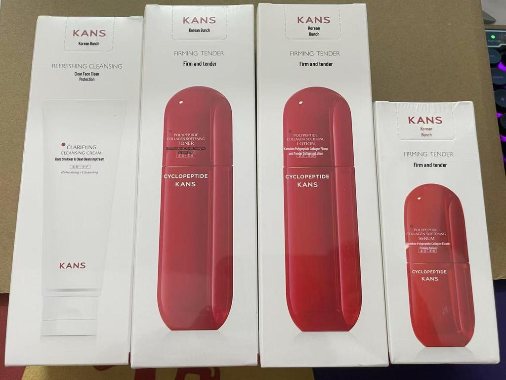 Han Shu Rood Slank Peptide Collageen Cadeauset: Reiniger, Toner, Lotion, Gezichtscrème, Essence (5-delige set)