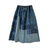 Plus Size Summer Denim Skirts Women Clothing Blue Elastic Vintage A-Line Jeans Skirt High Waist