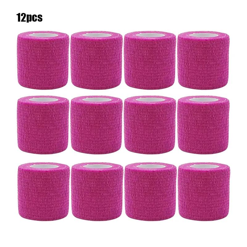 1/3/6/20PCS Sports Self Adhesive Pink Elastic Bandages Anti-slip Athletic Nonwoven Waterproof Elastic Tattoo Bandages Aid Kit