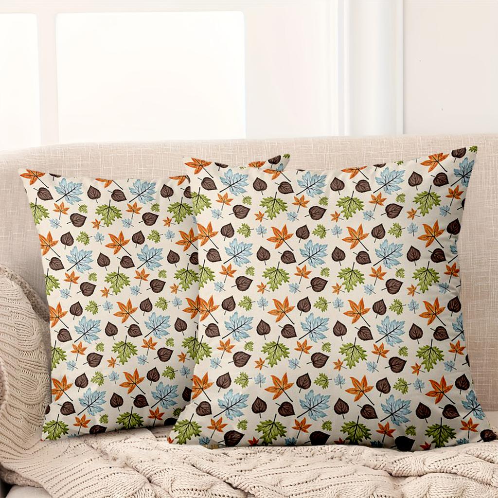 1 pieces -2D flat printing Colorful Leaf Pattern Decorative Throw Pillow Covers Polyester pillowcase sofa decorative cushion cov